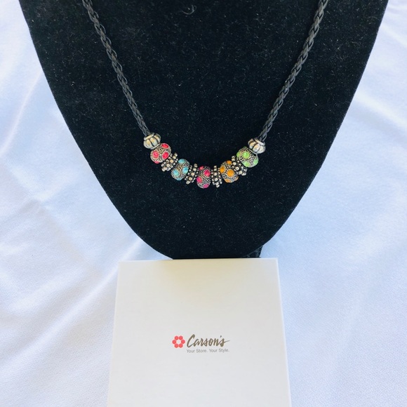 Jewelry Lot #24 Leather and Bead Necklace - Picture 2 of 4